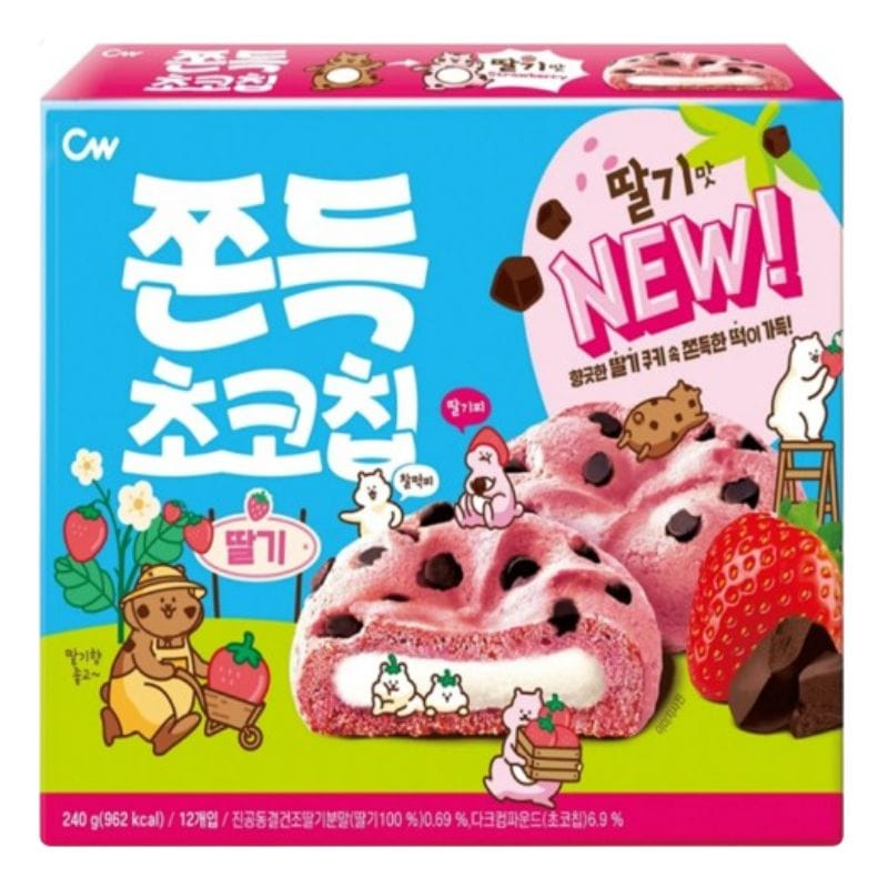 Qoo10] チョンウ食品 もちもちチョコチップ いちご 240G