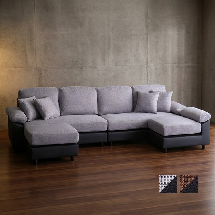 ソファ 天然木 木製 6人掛けコーナーソファ