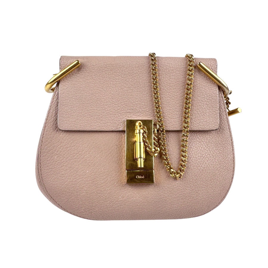 クロエ Chloe ショルダーバッグ ドリュー レザー/メタル ピンクベージュ/ゴールド レディース z6118