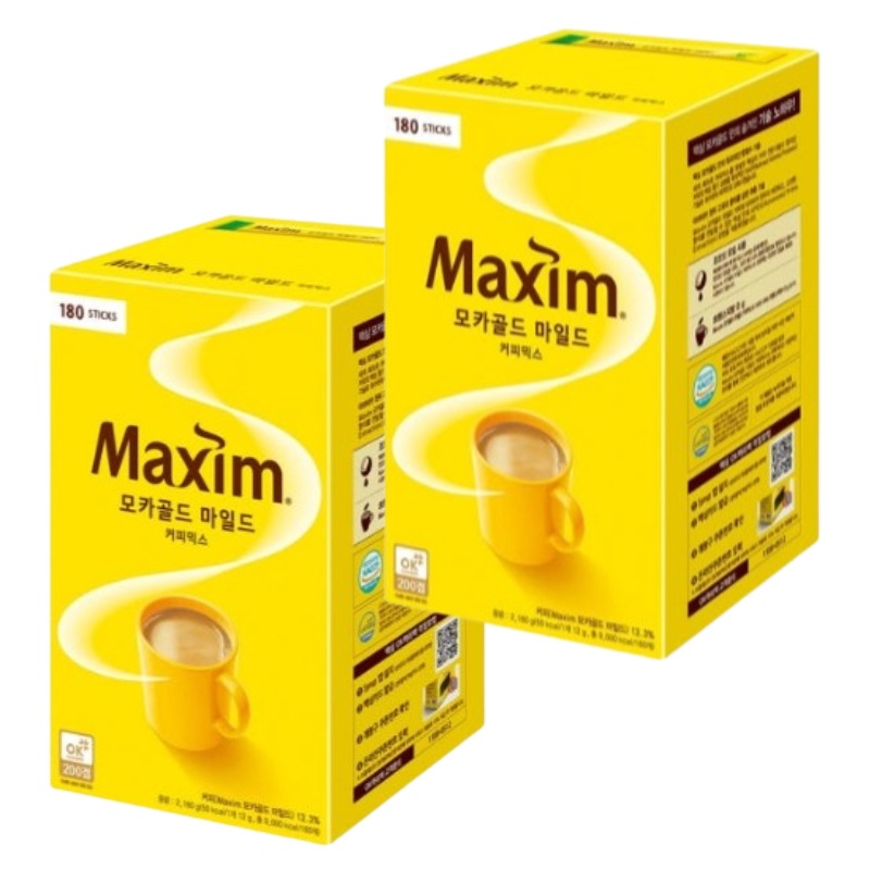 [1+1]モカゴールド マイルド コーヒーミックス 12g x 180本入 韓国インスタントコーヒー スティックタイプ 大容量 お徳用セット マイルドな味わい おうちカフェ 業務用 人気商品