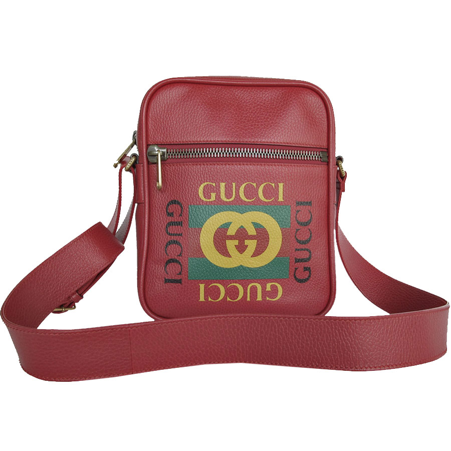 グッチ GUCCI 斜め掛けショルダーバッグ レザー ダークレッド ゴールド メンズ 523591 s0263a