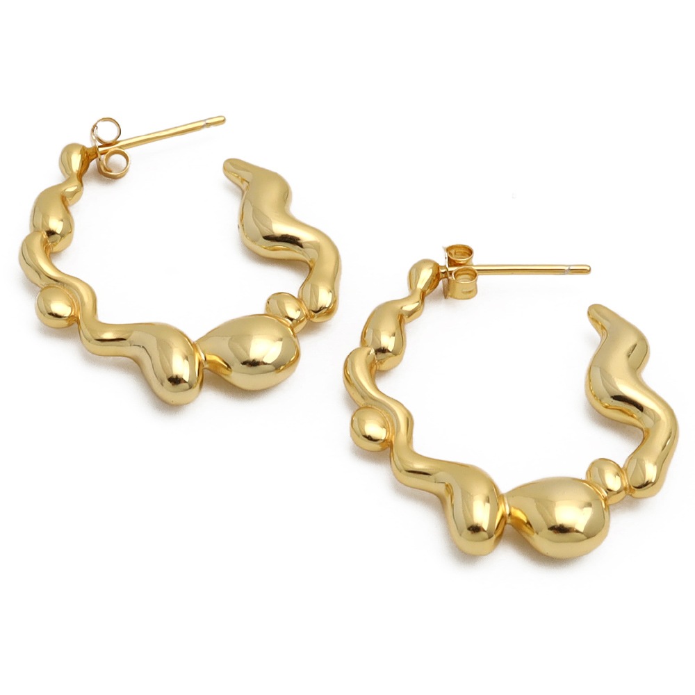 925 ピアス 波 フープ シンプル [ce117]