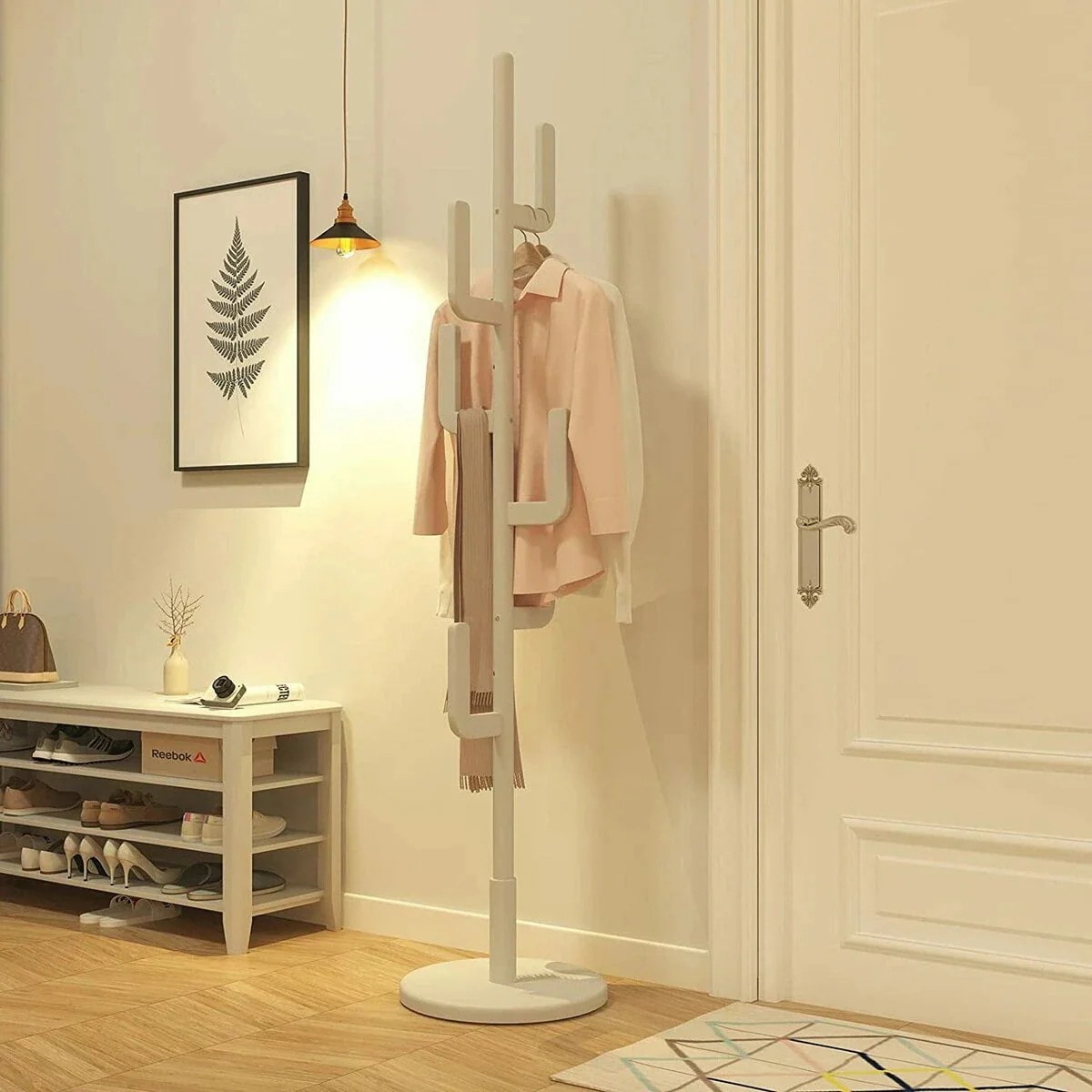 耐荷重ハンガーラックぽーるはんがー衣類収納サボテンの形おしゃれ寝室省スペース玄関天然木6個のフック付き90kgコートハンガー廊下ポールハンガー木製 10,083円