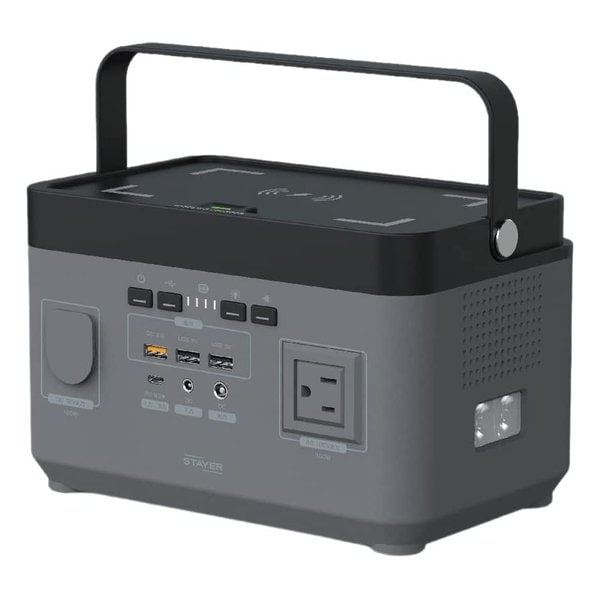 ポータブル電源 300W グレー ワイヤレス充電搭載 ST-POBTTY-300W-GL