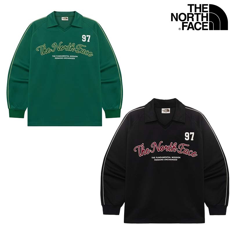 NT7TR04 TNF CREW COLLAR L/S TEE 韓国 ザノースフェイス長袖ゴーリートップ カラー マンツーマンTシャツTシャツカジュアル スポーティ ラウンド コットン 男女共用