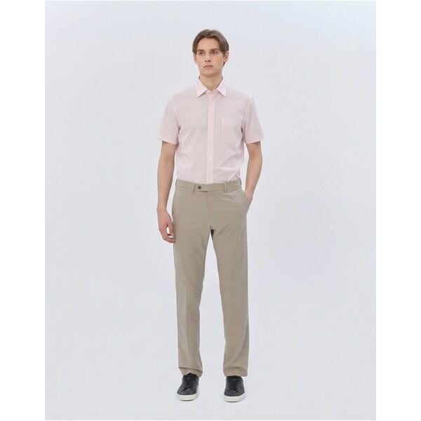 [25SS] [定番商品] ピンクチェック コットン混紡 半袖カジュアルシャツ WMSH5B002P1