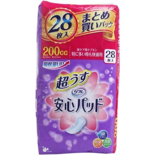 リフレ 尿とりパッド 特に多い時も快適用 超うすパット 尿ケア用ナプキン 200cc 28枚入6セット