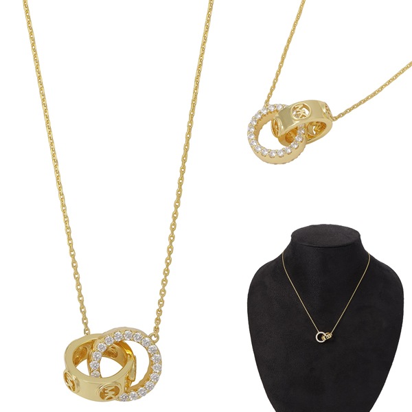 MKC1554AN710 インターロッキング パヴェ サークル ネックレス ペンダント ゴールド FULTON INTERLOCKING PAVE CIRCLE