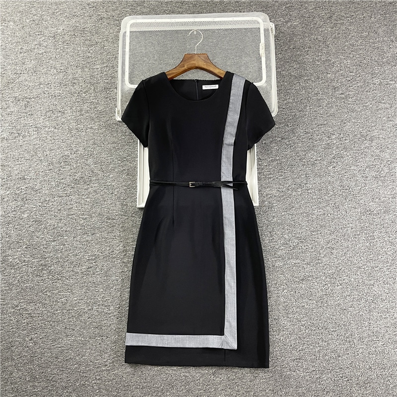 ワンピース フレアワンピース ワンピドレス タイトワンピース 膝丈 ひざ丈 膝上 膝下 ミディアム丈 袖あり 半袖 ラウンドネック セミフレア スリム タイト 細身 ストレート Iライン