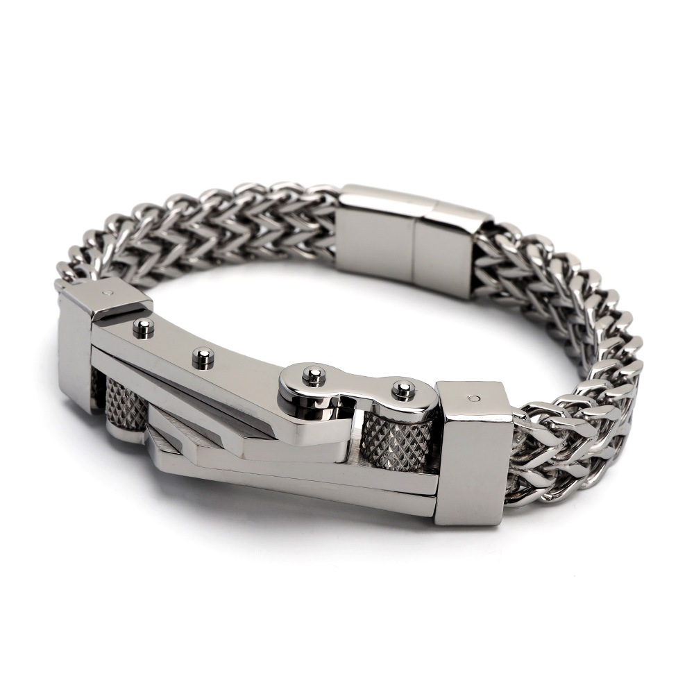 ステンレス ヘビーブレスレット [b663]