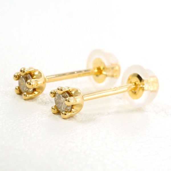 K18 18金 YG イエローゴールド ピアス ダイヤ 0.09 ×2 ジュエリー 中古 18,600円