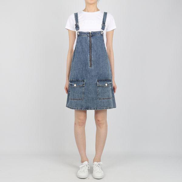 女性用ブリーチオーバーオールワンピース ミディアムブルー YP2D6785_P418217775
