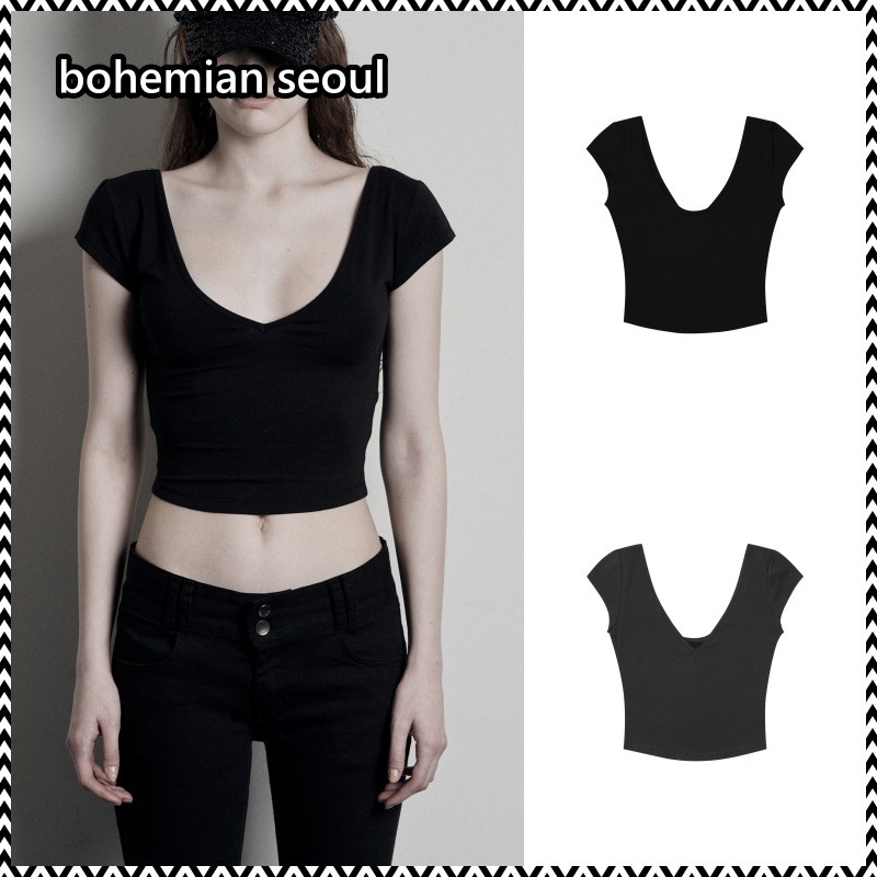 bohemian seoul 24SS SOFT DEEP V-NECK HALF SLEEVE