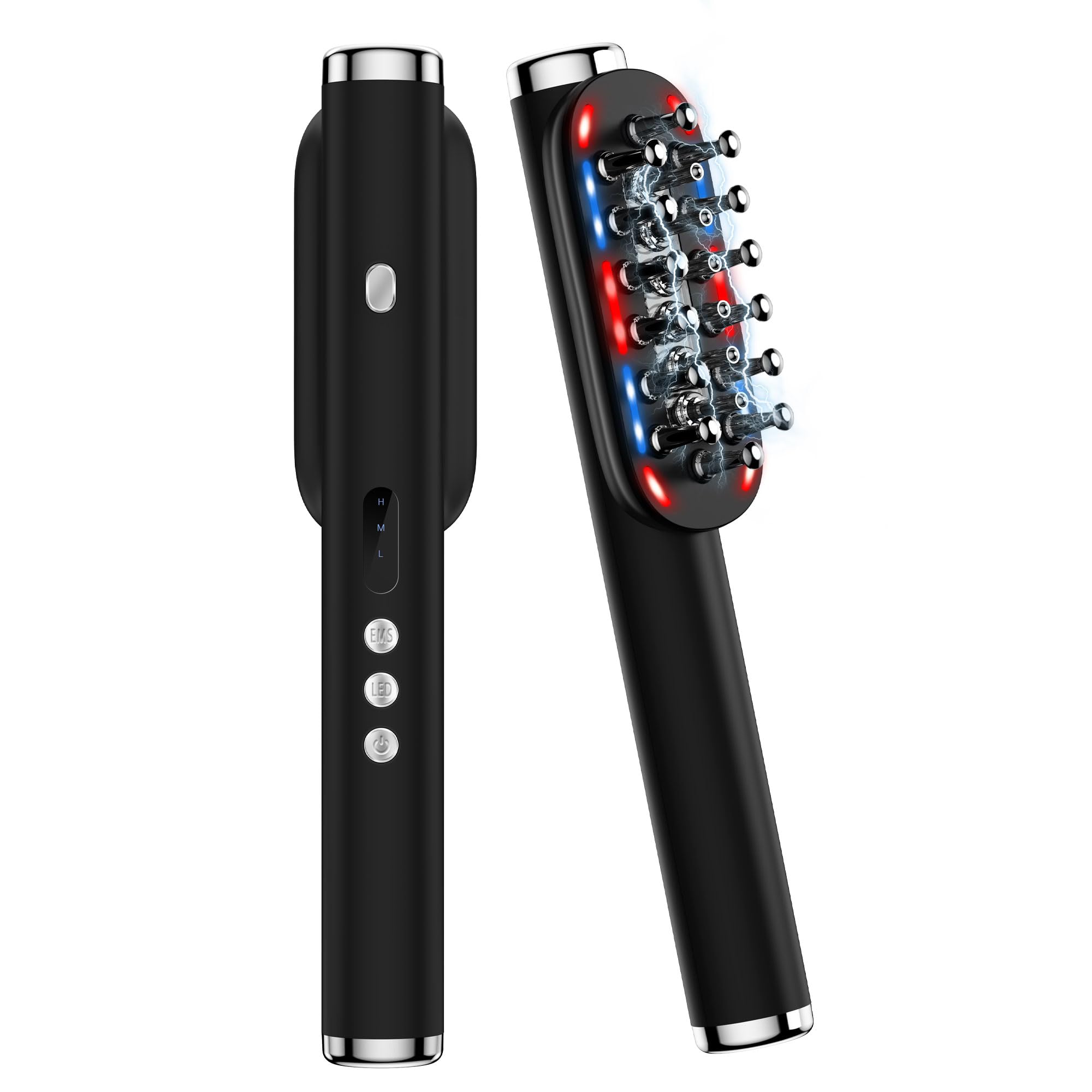 電気ブラシ ems ブラシ 電動頭皮ブラシ ems RF EP 微電流 乾湿両用 LED機能付き 4つのモード Type-C充電式 コードレス プレゼント 日本語の説明書付き