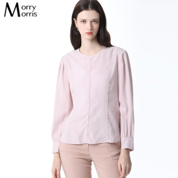 LEOT スリム ラウンドネック ブラウス