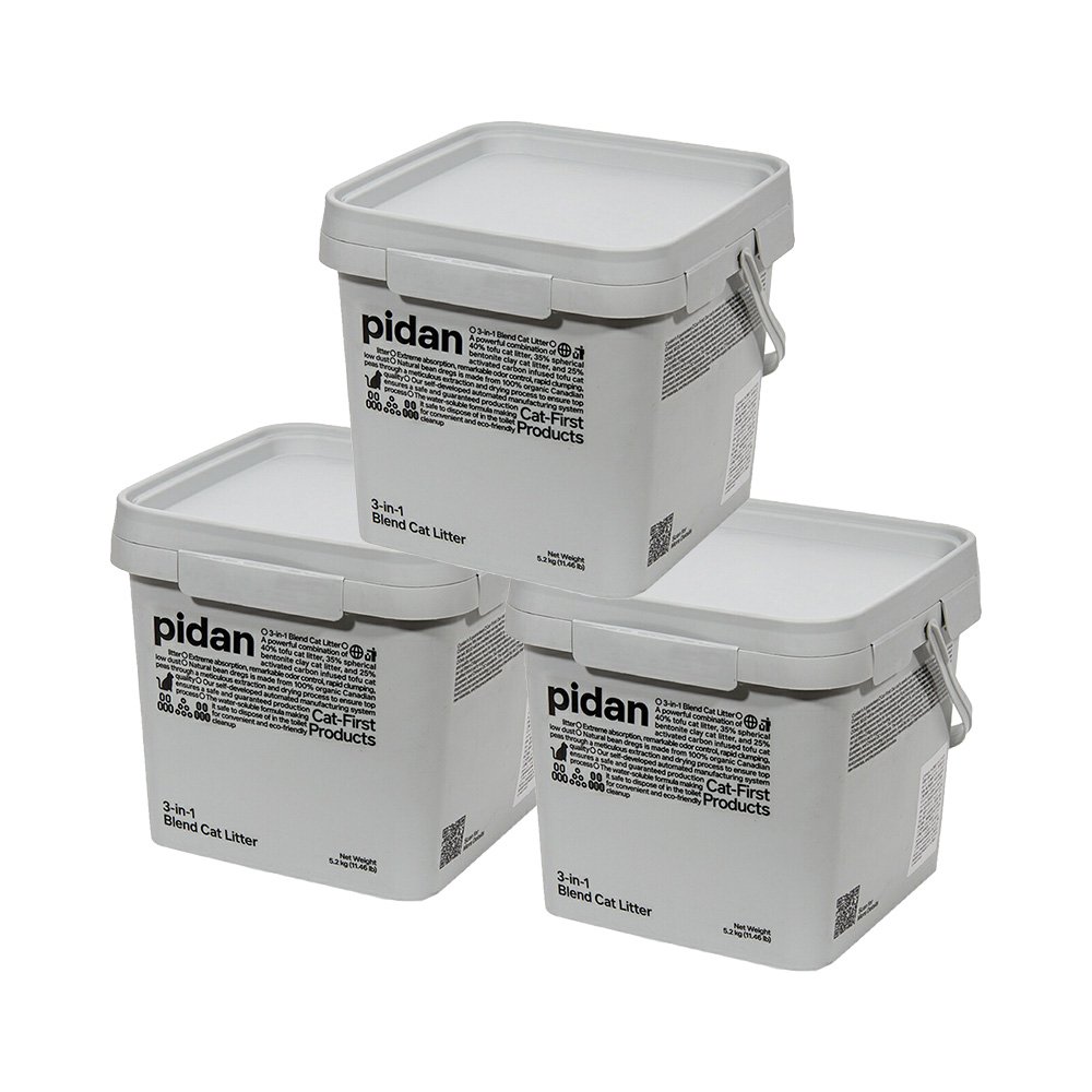 猫砂　Ｐｉｄａｎ　３ｉｎ１ミックス猫砂　バケツタイプ　５．２ｋｇX３　お一人様１点限り　箱売り　ＣＲＣ30―14―40―20―00