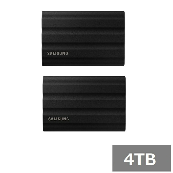 【2セット】 サムスン SSD 4TB 外付SSD MU-PE4T0S/WW T7 Shield Samsung ポータブルSSD USB3.2 パソコン 外付け 持ち運び ポータブル 仕事