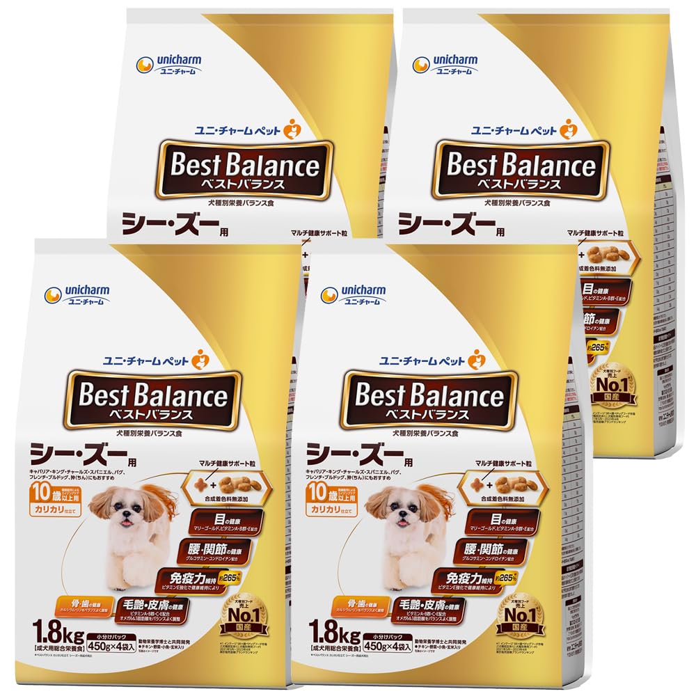 ベストバランス ドッグフード ドライ カリカリ仕立て シー・ズー用 シニア 10歳以上用 7.2ｋｇ(1.8kg×4) 国産 ユニチャーム[ケース品]