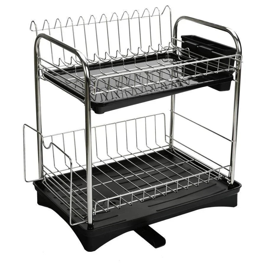 10個セット食器 水切りかご　2段式水切りラック　バスケット　ステンレス製　錆びない　水が自動で流れる　乾燥　食器水切り　ディッシュラック　大皿立て　鍋蓋スタンド