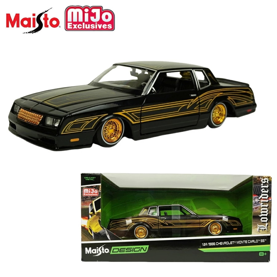 ダイキャスト 1/24 箱入り ミニカーMAISTO 1:24 1986 CHEVROLET MONTE CARLO SSマイスト シボレー モンテ カルロ ダイキャストカーブ