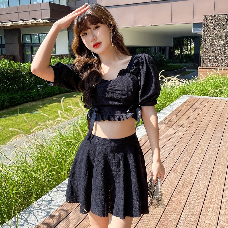 2025水着レディースファッション甘くて薄いセクシーなスプリットスカート水着大サイズの妖精温泉