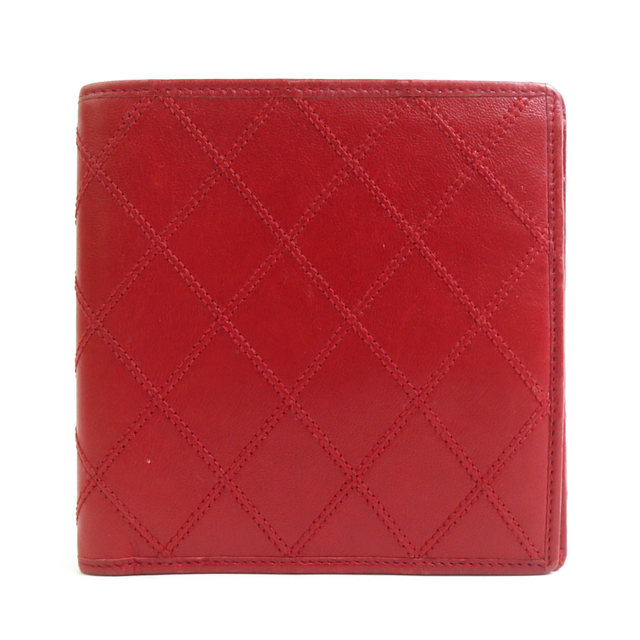 シャネル CHANEL 札入れ ビコローレ レザー レッド メンズ e61862a