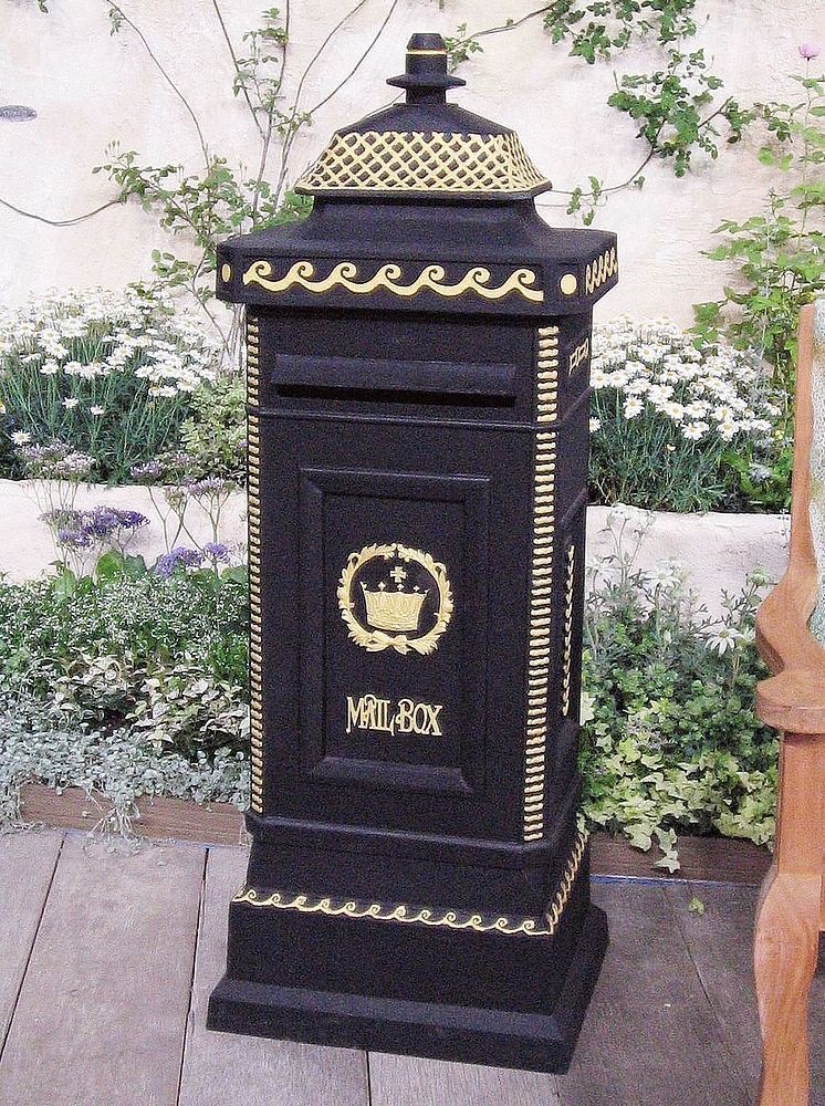 ジャービス商事　ヨーロピアンメイルボックス（スタンドポスト）　黒　35002N　スタンドポスト　郵便ポスト