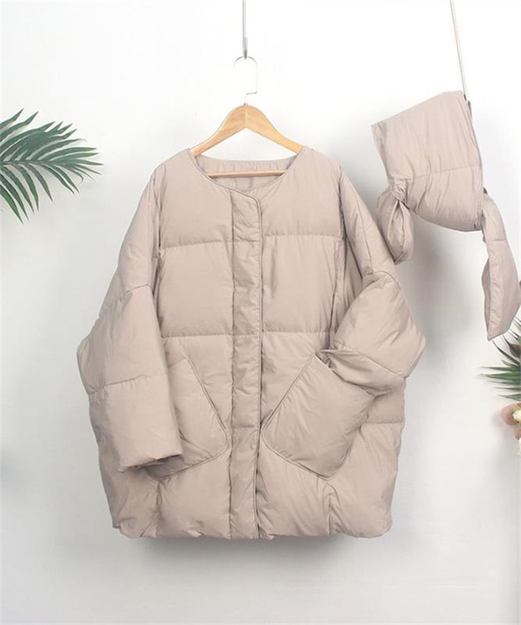 INSスタイル ゆったりする 文芸 コート 暖かい 防寒ジャケット マフラー ダウンジャケット 厚手 シンプル 中綿ジャケット 大きいサイズ