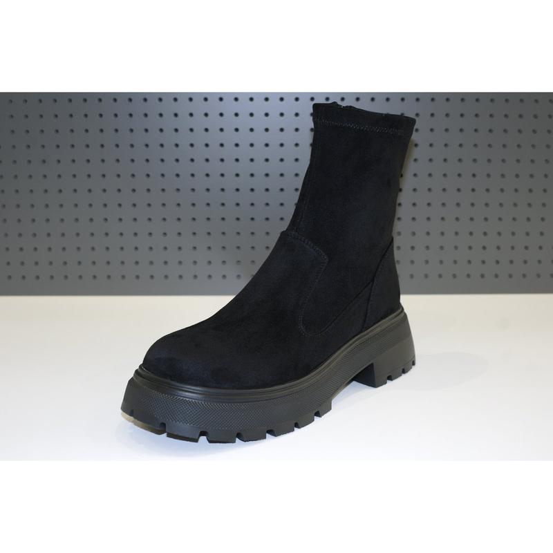 女性スパンソックスカジュアルアンクルブーツ 112446025OP