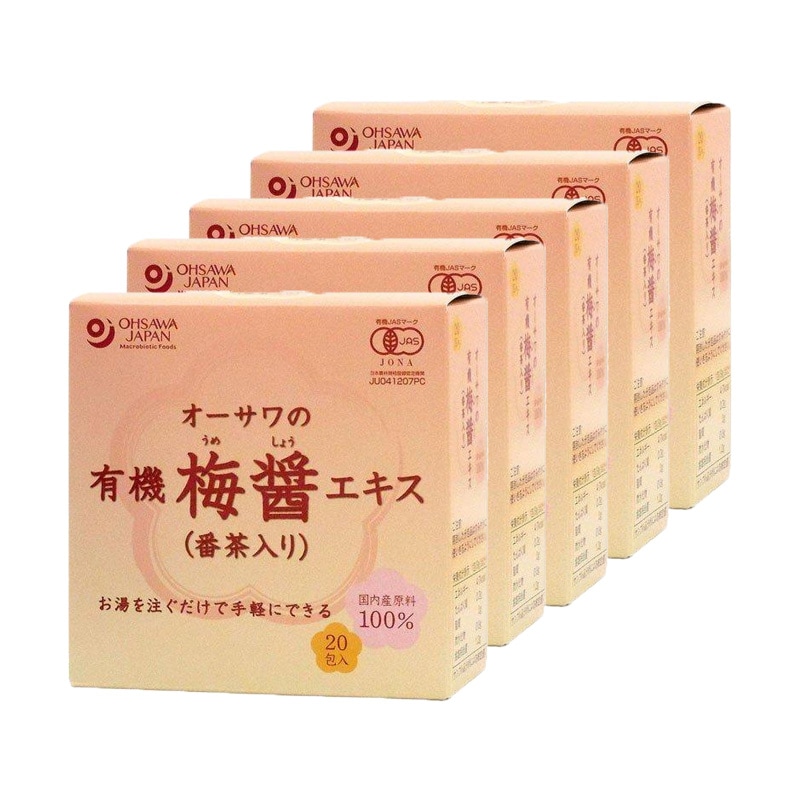 オーサワの有機梅醤エキス 番茶入り 180g(9gｘ20包) 5箱セット お茶 国産