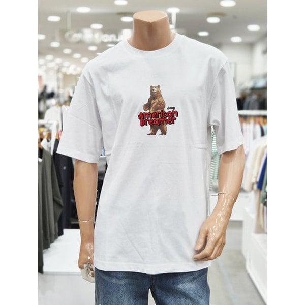 男女共用ブラウンベアー半袖Tシャツ(JQ3TSU266_WH)_DG