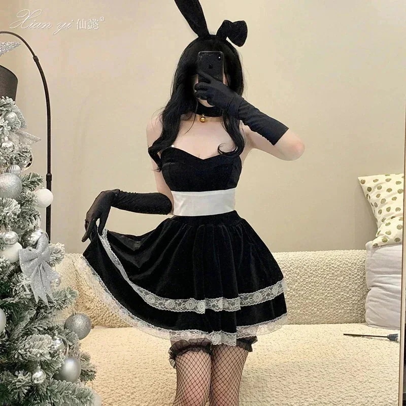 【BIG-SALE限定】【迅速な出荷】セクシーユニフォームランジェリー誘惑韓国ファッションサンタコスプレクリスマスバニーガールコスプレレディース新年新商品プロモーション