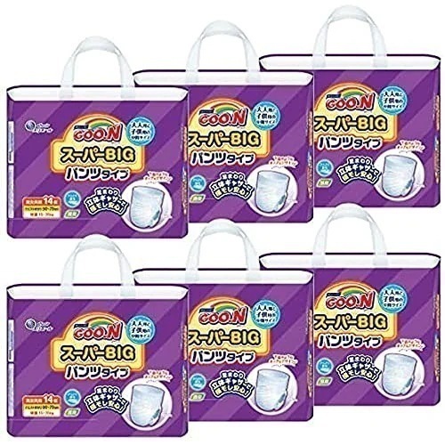 【パンツ スーパーBIG】グーン スーパーBIGパンツタイプ おむつ (15~35kg)84枚(14枚×6) [ケース販売] Big