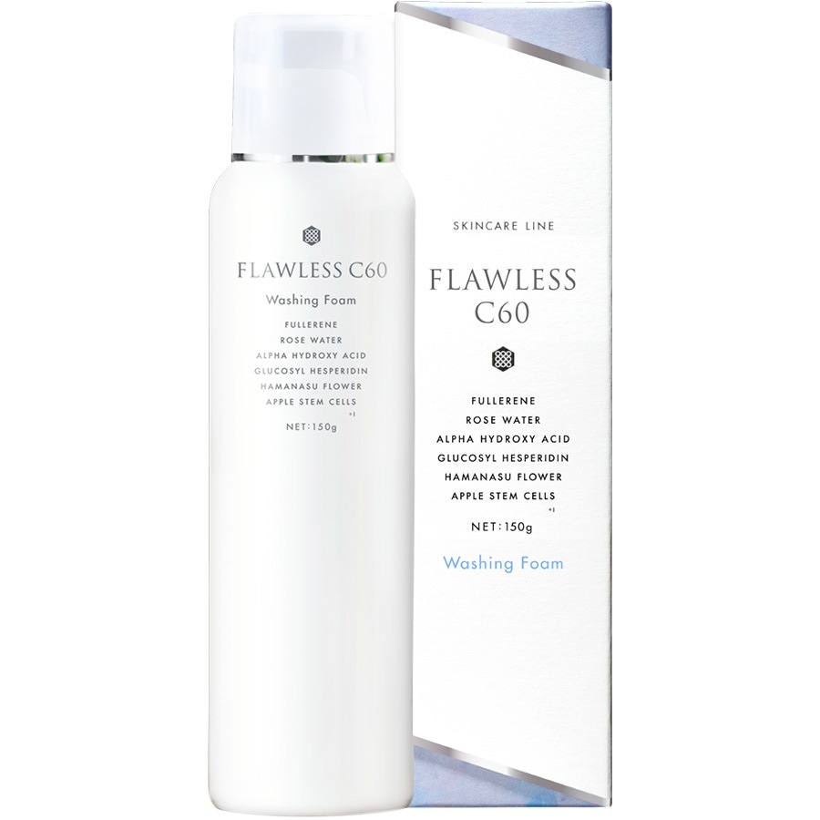 エステサロン発コスメ【フローレスC60】【ビタミンCの172倍の抗酸化力・フラーレン配合】時短スキンケア　抗酸化・抗糖化エイジングケア【フラーレン配合】ウォッシングフォームW150g