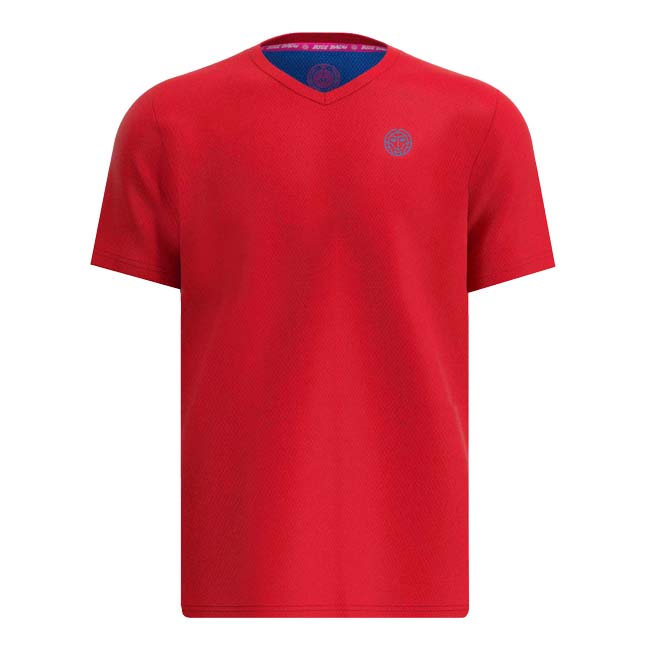 海外サイズ BIDI BADU(ビディバドゥ) メンズ CREW インサイドアウト Vネック 半袖Tシャツ 定番 M1620004-RDBL レッド×ブルー