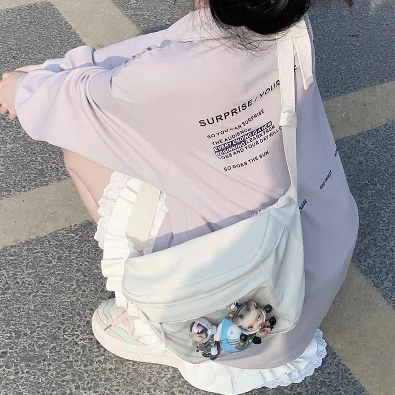 痛バ 痛バッグ 多用途透明ベビーバッグショルダーウエストチェストバッグクロスボディトラベルキャンバスレディースバッグ期間限定で30％オフの価格です