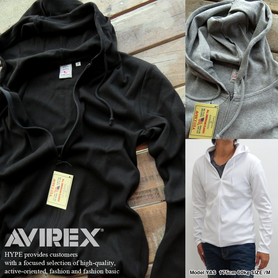 AVIREX ジップアップリブパーカー メンズ メンズ ジャージ デイリーシリーズ 無地 アビレックス アヴィレックス 正規品6153641 全3色Y_UYDKG-kkbH-FP03 5,830円