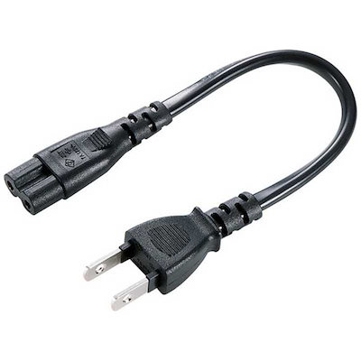 他サイト： サンワサプライ　電源コード(2Pストレートコネクタ0.2m)　KB-DM2S-02の商品画像