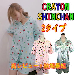 🔥🔥💛クレヨンしんちゃんカップルパジャマ💛 短袖+短パンツ💛韓国2019新品/レディース春夏秋3点セット/薄い生地