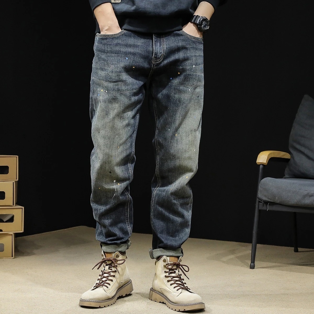 【急速出荷!】ジーンズ ストレッチ スリム ジーンズ メンズ レトロ 大きいサイズ タイド パンツ メンズパンツ ファッション