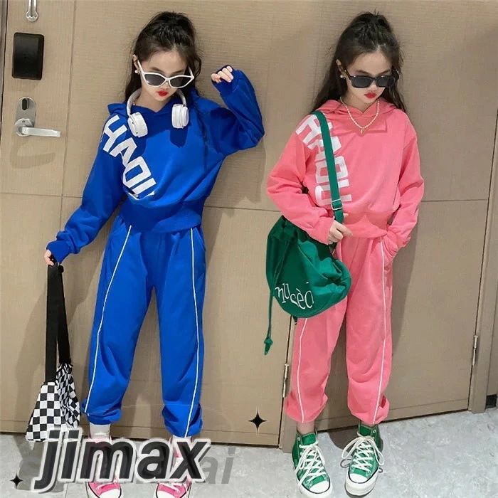 子供服 セットアップ キッズ 女の子 長袖 春秋 上下セット トップス Tシャツ パーカー ロングパンツ 子供ジャージ スポーツウェア 運動着 おしゃれ 可愛い カジュアル 110cm 120cm 1