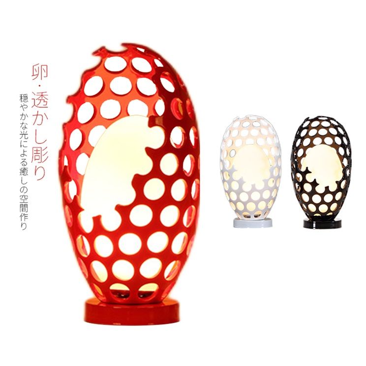 デスクライト LED 北欧 おしゃれ ガラス スタンドライト 卓上ライト 卵 透かし彫り 樹脂 寝室 部屋 和室 洋室 ベッドサイドランプ 間接照明