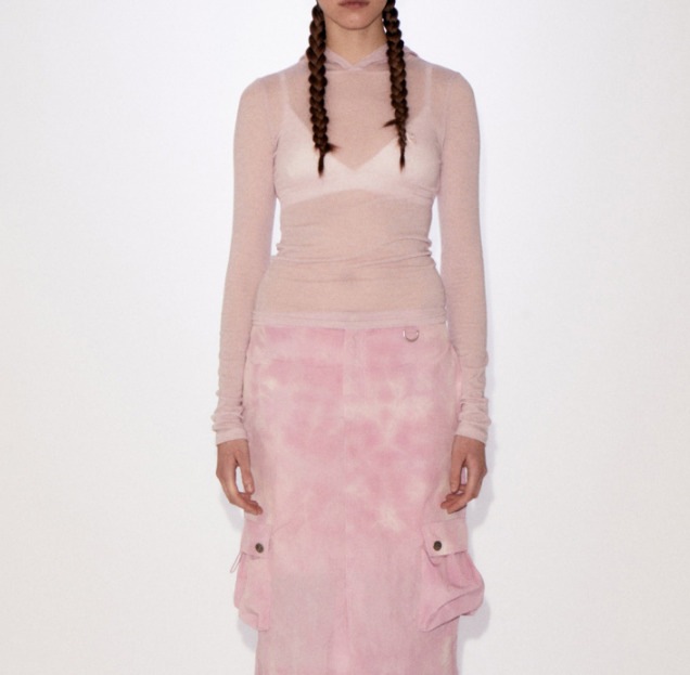 [韓国の人気商品] RR SEE THROUGH HOOD PINK