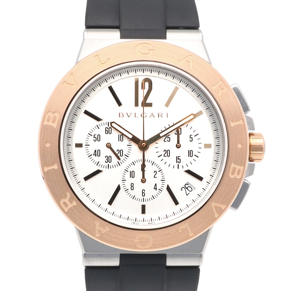 ブルガリ ディアゴノ ヴェロチッシモ 腕時計 ステンレススチール DG 41 SPG CH 自動巻き 1年保証 BVLGARI 中古 美品