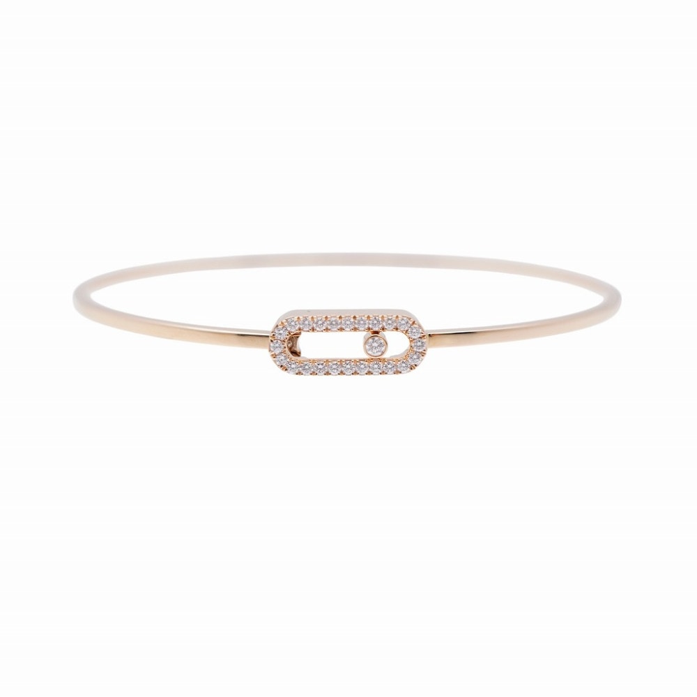 新品同様 メシカ ムーヴ ウノ パヴェダイヤモンド フレックス バングル ブレスレット K18ピンクゴールド/ダイヤモンド ピンクゴールド 1578【中古】MESSIKA レディース 192,500円