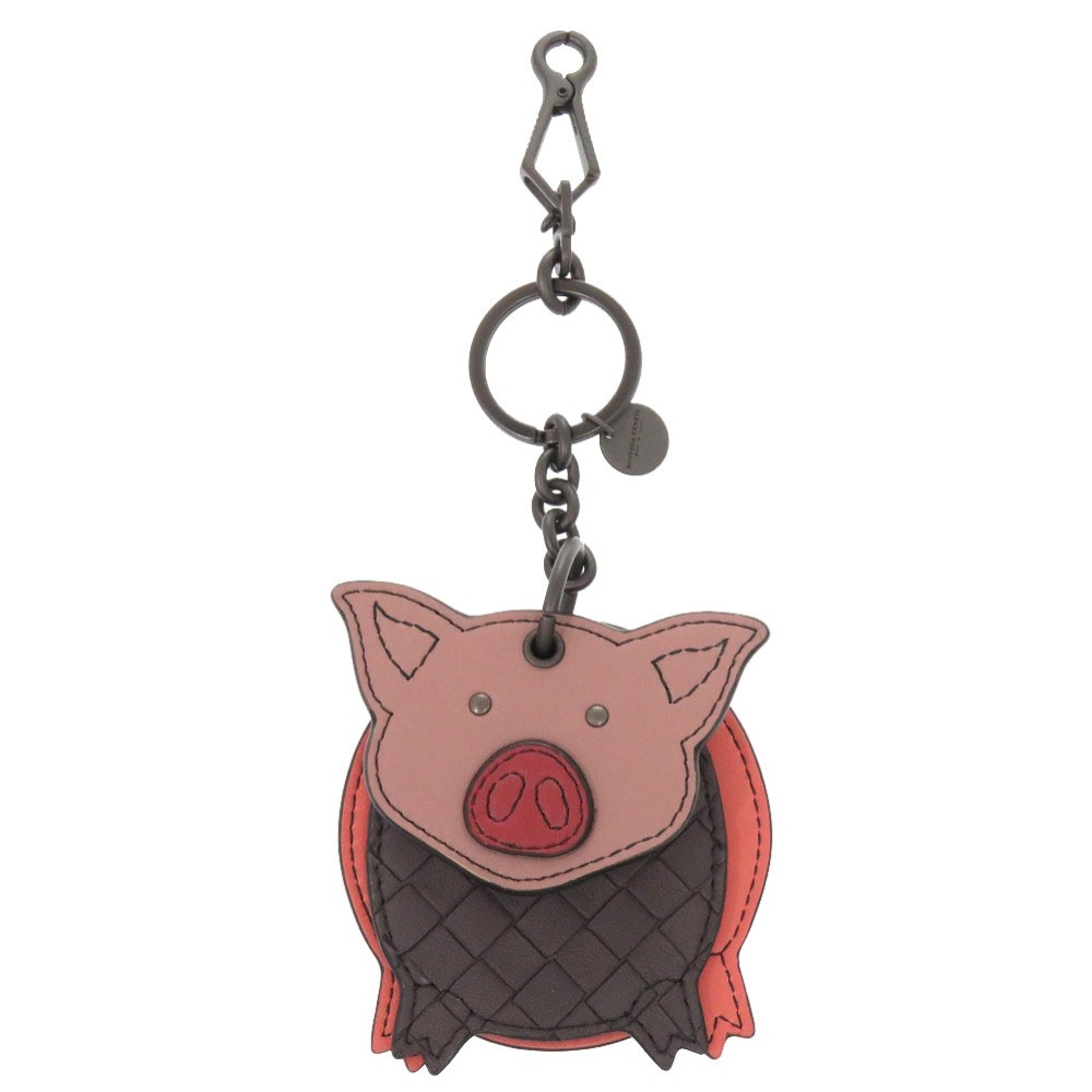 未使用品 ボッテガヴェネタ 豚 ブタ 550012 キーホルダー レザー//レザー ピンク 1064【中古】BOTTEGAVENETA レディース