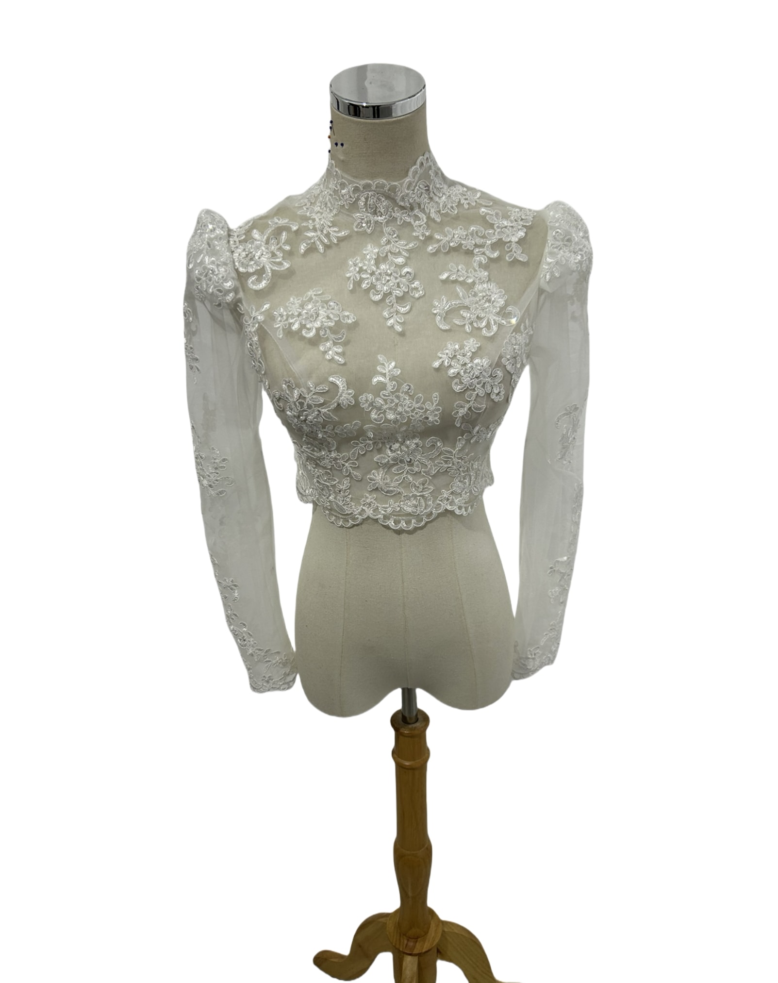 ボレロ 魅惑の花レース ロングスリーブ ファスナー トップス 花嫁/結婚式