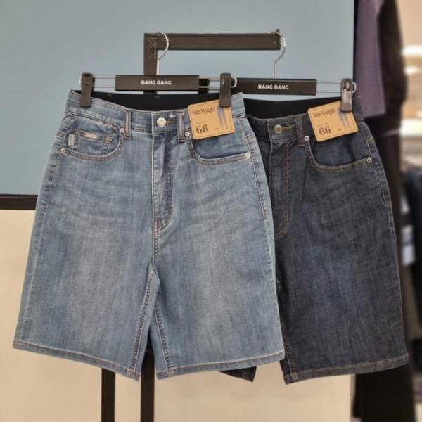 HC21 女性インバンド クール スリムストレート スパンデックス デニムショートパンツ NQM303 (49415056)