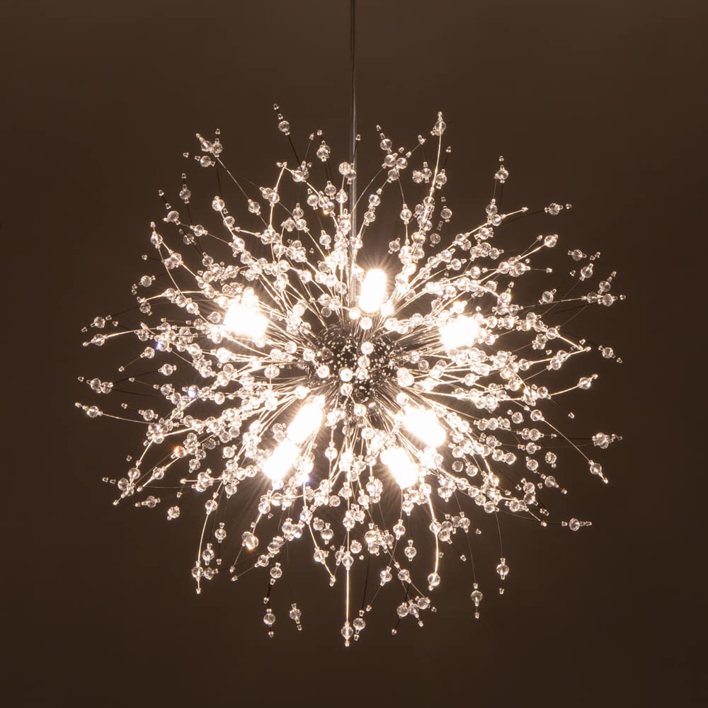 Chende ペンダントライト おしゃれ 北欧 8灯 花火 シャンデリア シーリングライト 天井 照明 ガラス 電球 LED 明るい モダン ダイニング インテリア 一人暮らし 吊り下げ 直径40cm