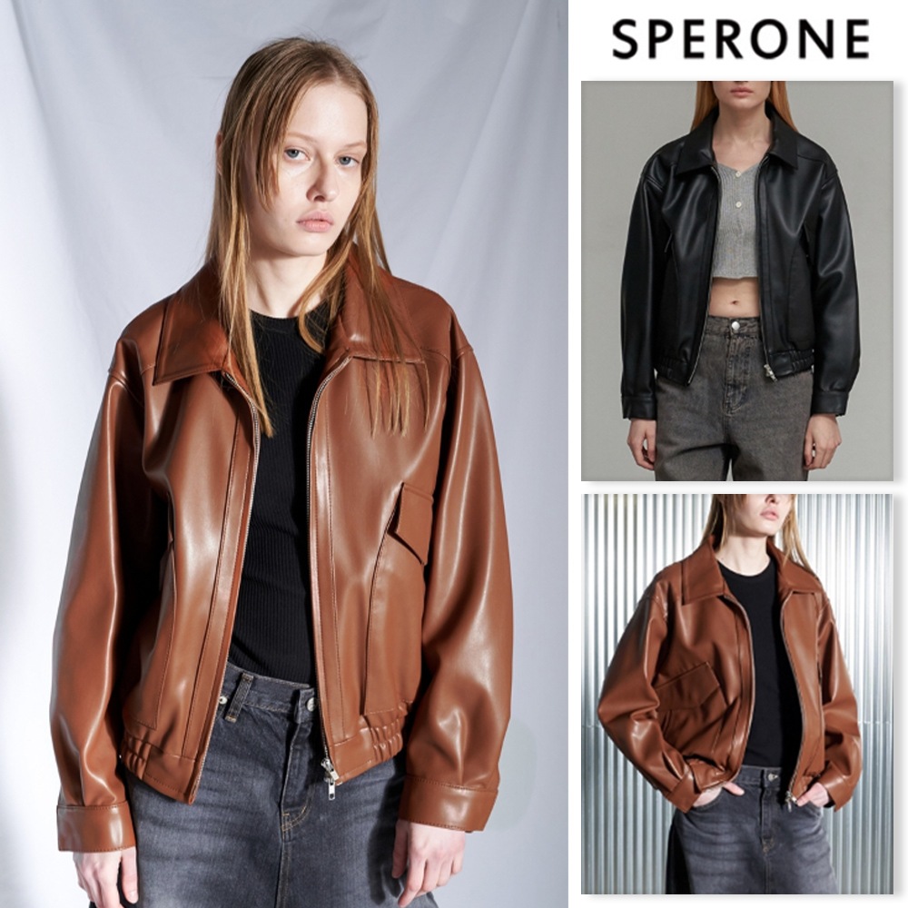 [SPERONE] Fox Leather Volume Jacket